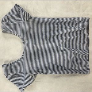 Forever 21 Fitted Low cut Striped Top Sz S